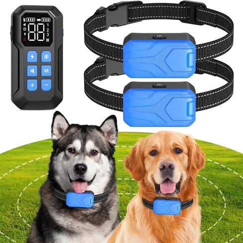 Wireless Dog Fence for 2 Dogs, Wireless Fence for Dogss, Electric Dog Fence, Electric Fence for Dogs, 2 in 1 Wireless Dog Fence System with Waterproof and Rechargeable Dog Training Collar in Saudi Arabia
