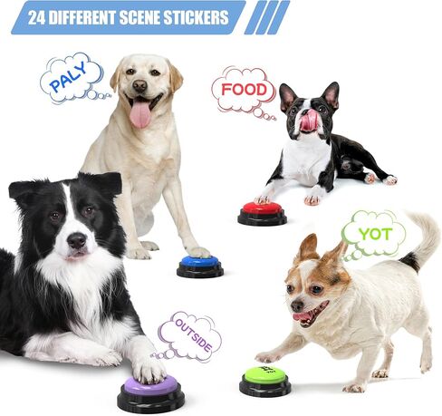 Dog Buttons Talk,Updated 8 Pack Dog Communication Buttons,Recordable Talking Training Buttons for Dogs,30 Seconds Voice Dog Speaking Buttons with Dog Bath Brush Set in Saudi Arabia