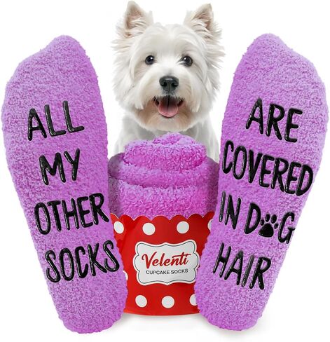 VELENTI Dog Lovers Gifts for Women - Novelty Socks for Dog Parents - All My Other Socks Are Covered in Dog Hair in Saudi Arabia