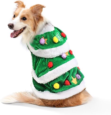 WORDERFUL Dog Christmas Tree Dress Costumes Dog Winter Clothes Pet Coat Cute and Warm Dog Costumes (M) in Saudi Arabia