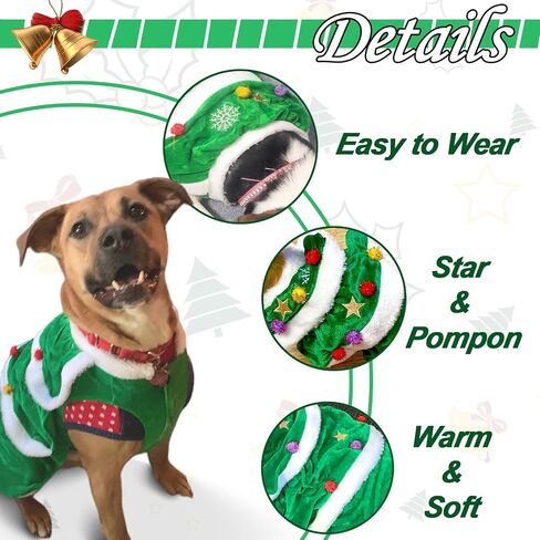 WORDERFUL Dog Christmas Tree Dress Costumes Dog Winter Clothes Pet Coat Cute and Warm Dog Costumes (M) in Saudi Arabia