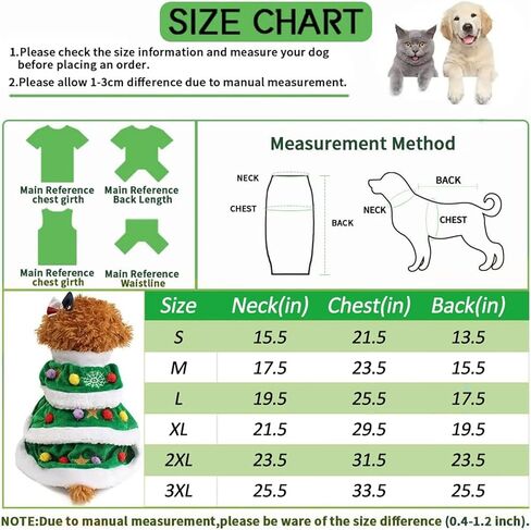 WORDERFUL Dog Christmas Tree Dress Costumes Dog Winter Clothes Pet Coat Cute and Warm Dog Costumes (M) in Saudi Arabia