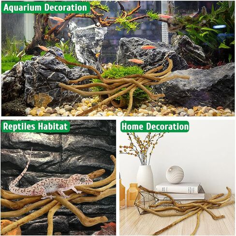 kathson Natural Driftwood for Aquarium, Red Moor Driftwood Mix 12''-16'' Long Driftwood for Decorations 100 g Aquarium Driftwood Assorted Shapes Natural Aquarium Decor Driftwood (150, Grams) in Saudi Arabia