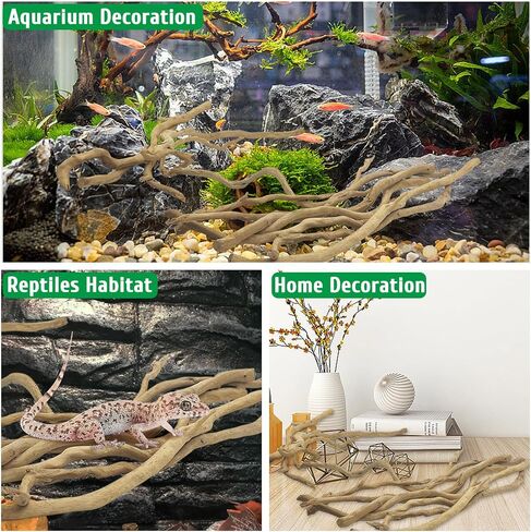 kathson Natural Driftwood for Aquarium, Red Moor Driftwood Mix 12''-16'' Long Driftwood for Decorations 100 g Aquarium Driftwood Assorted Shapes Natural Aquarium Decor Driftwood (150, Grams) in Saudi Arabia