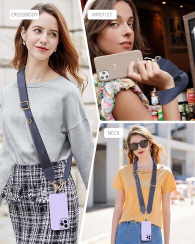 LOUXIFENG Clip and Go Strap للهاتف مع محفظة كروس للنساء، حبل للهاتف الخلوي للهواتف، سلسلة هاتف متقاطعة مع سحاب جلدي قابل للتعديل، سلسلة هاتف حامل شارة in Kuwait