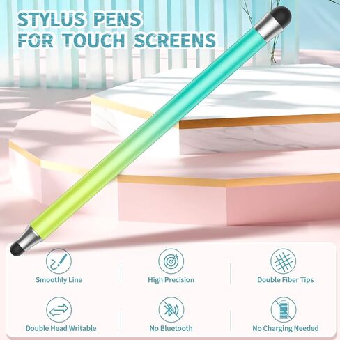 Stylus (8Pcs), 2 in 1 Stylus Pen for Touchscreen, High Precision and Sensitivity Double Rubber Tips, Compatible with iPad/iPhone/Samsung/Android Tablets and Other Capacitive Touch Screen (Multicolor) in Saudi Arabia