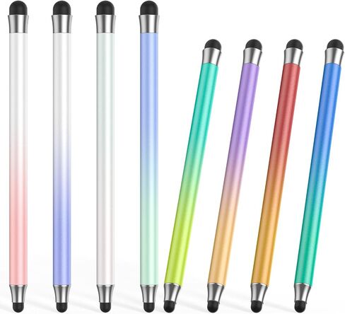 Stylus (8Pcs), 2 in 1 Stylus Pen for Touchscreen, High Precision and Sensitivity Double Rubber Tips, Compatible with iPad/iPhone/Samsung/Android Tablets and Other Capacitive Touch Screen (Multicolor) in Saudi Arabia