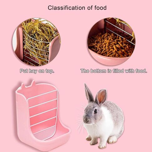 Guinea Pig Food Hay Feeder 2 in 1 Rabbit Hay Feeders Rack Indoor Hay Feeder for Rabbit Bunny Chinchilla Hamster(2PCS Blue&White) in Kuwait