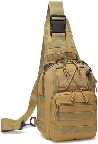 Tactical Sling Shoulder Backpack for Men, Outdoor MOLLE Military Chest Bag EDC Crossbody Bag Small Sports Backpack (Army green) in Saudi Arabia