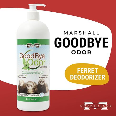 Marshall Pet Products Goodbye Odor Natural Deodorizing Water Supplement, for Ferrets and Small Animals, 8 oz in Kuwait