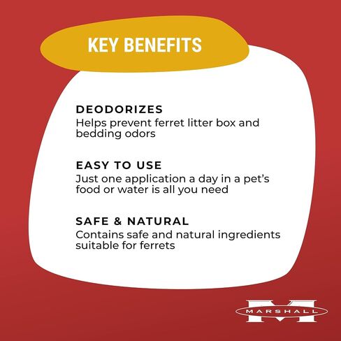 Marshall Pet Products Goodbye Odor Natural Deodorizing Water Supplement, for Ferrets and Small Animals, 8 oz in Kuwait