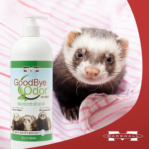 Marshall Pet Products Goodbye Odor Natural Deodorizing Water Supplement, for Ferrets and Small Animals, 8 oz in Kuwait