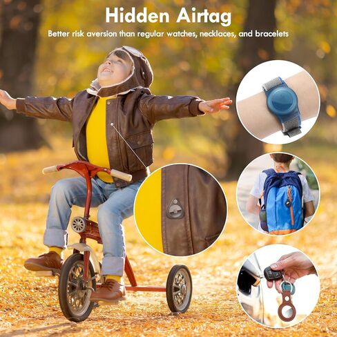 Apple Airtag Holder for Kids, 2 Pack Hidden Air Tag Cases, Anti-Removal GPS Tracker Durable Case with Pins, Lightweight Inside Clothes, Suitable for Kids Elder Pet Backpack Luggage(Black+White in Saudi Arabia