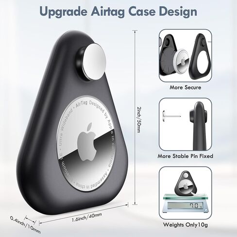 Apple Airtag Holder for Kids, 2 Pack Hidden Air Tag Cases, Anti-Removal GPS Tracker Durable Case with Pins, Lightweight Inside Clothes, Suitable for Kids Elder Pet Backpack Luggage(Black+White in Saudi Arabia