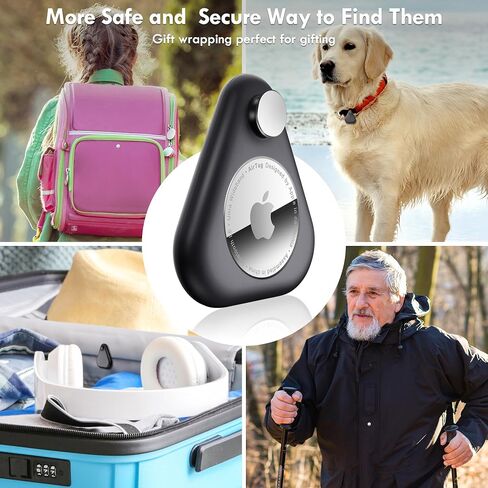 Apple Airtag Holder for Kids, 2 Pack Hidden Air Tag Cases, Anti-Removal GPS Tracker Durable Case with Pins, Lightweight Inside Clothes, Suitable for Kids Elder Pet Backpack Luggage(Black+White in Saudi Arabia