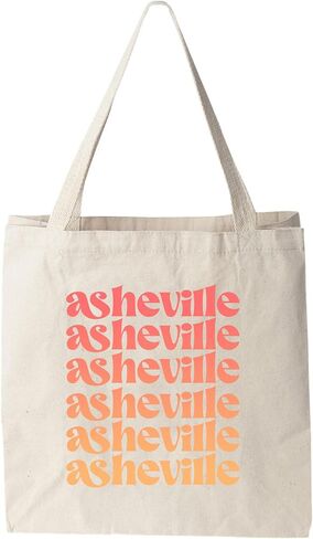 Charlotte Blue Ombre Canvas Tote Bag, Screenprinted Tote, Cotton Flour Sack Tote, Reusable Shopping & Grocery Bag in Kuwait