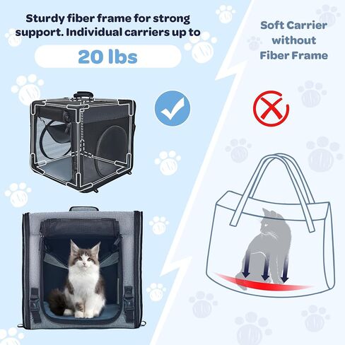 Cat Carrier with Foldable Litter Box for Large Cats and Small Dogs Medium Animal Rabbit Puppy Soft Pet Carrier Portable Airline Approved, Travel for Comfort - Fits Pets Up to 16 lbs - Black in Saudi Arabia