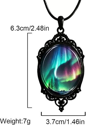 Aurora Necklace for Men Women Delicate Handmade Vintage Boho Punk Gothic Aurora Borealis Northern Lights Landscape Pendant Necklace Jewelry Gifts (Aurora) in Saudi Arabia