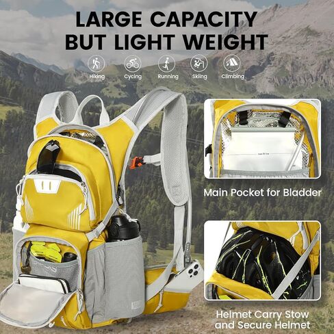 Hiking Backpack with 3L Water Bladder, 18L Hydration Pack Backpack for Women & Men, Lightweight Day Pack, hydropack for Hiking, Cycing, Running in Saudi Arabia