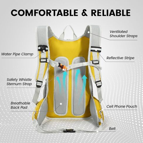 Hiking Backpack with 3L Water Bladder, 18L Hydration Pack Backpack for Women & Men, Lightweight Day Pack, hydropack for Hiking, Cycing, Running in Saudi Arabia