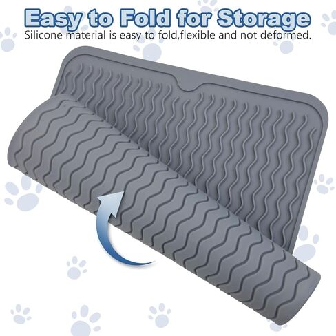 قطعتان من سجادة طعام الكلاب من Fhiny، من السيليكون مقاس 11.8 × 15.7 بوصة، مفرش طعام للقطط غير قابل للانزلاق، مقاوم للماء، سهل التنظيف، مناسب لأطباق الأطباق الصغيرة والمتوسطة الحجم للحيوانات الصغيرة، يحمي الأرضية باللون الرمادي in Kuwait