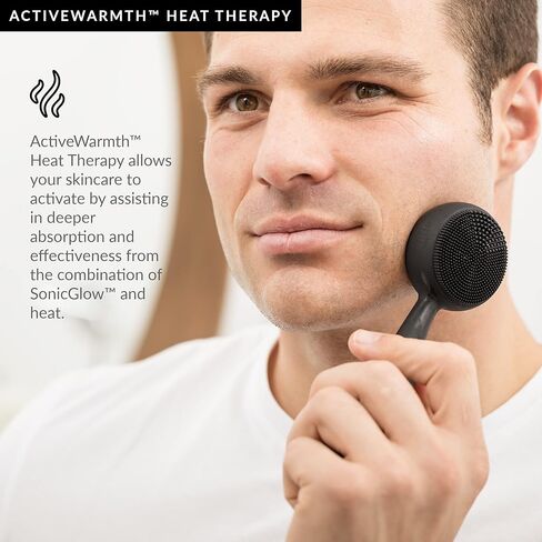 PMD Beauty Clean Pro OB - Smart Facial Cleansing Device with Silicone Brush & Obsidian Gemstone ActiveWarmth Anti-Aging Massager - Waterproof - SonicGlow Vibration - Clear Pores & Blackheads in Saudi Arabia