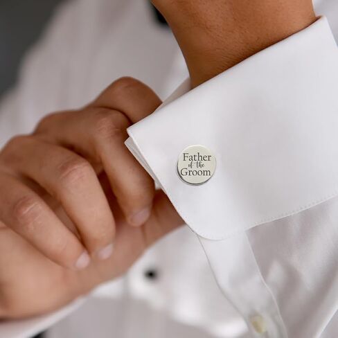 Love Georgie, Father of the Groom, Proud to be Your Son Cufflinks, Wedding Gift for Groom's Dad, Round Steel or Gold (Steel) in Saudi Arabia