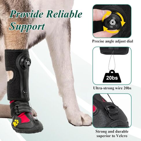 Strap-On Drop Foot Brace (No Knuckling Boot Brace) for Dogs— Corrective Dog Shoes to Safely Lift Toes for Treating Foot Issues, Arthritis, and improving Walking gait in Dogs(S) in Saudi Arabia