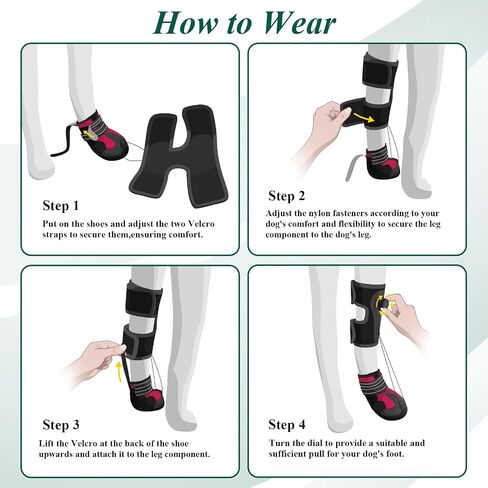 Strap-On Drop Foot Brace (No Knuckling Boot Brace) for Dogs— Corrective Dog Shoes to Safely Lift Toes for Treating Foot Issues, Arthritis, and improving Walking gait in Dogs(S) in Saudi Arabia