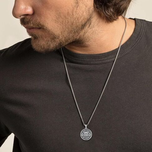 SIMONLY قلادة الدمبل من الفضة الاسترليني قلادة الحديد قلادة الصالة الرياضية مجوهرات اللياقة البدنية هدايا للرجال الأب in Kuwait