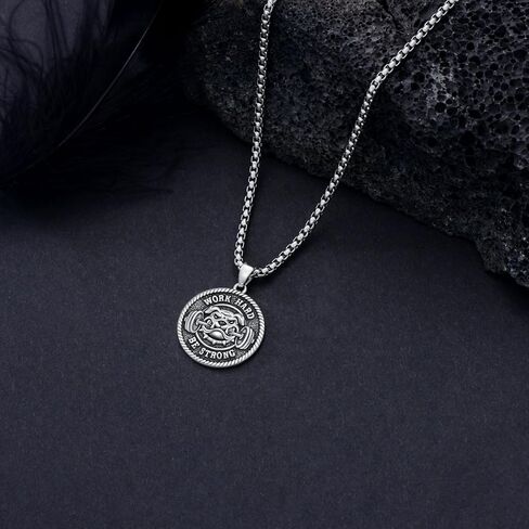 SIMONLY قلادة الدمبل من الفضة الاسترليني قلادة الحديد قلادة الصالة الرياضية مجوهرات اللياقة البدنية هدايا للرجال الأب in Kuwait