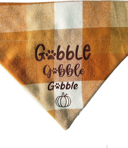 Gobble Gobble Gobble Over the Collar Dog Bandana That Slips onto Their Existing Collar (Small) in Saudi Arabia