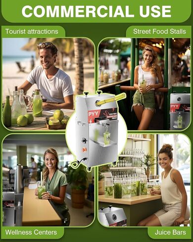 PYY Electric Sugar Cane Juicer - 800W 110V Sugar cane Juicer Machine with 660lbs/hr 28 RPM High Output, 3-Rollers Stainless Steel Sugarcane Juice Extractor Squeezer on Wheels for Home Commercial in Saudi Arabia