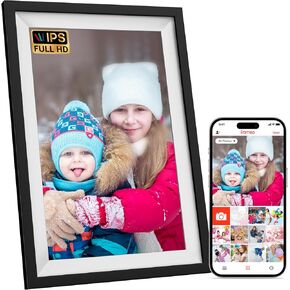 Digital Picture Frame WiFi, 10.1 Inch WiFi Digital Picture Frame with 1280x800 IPS HD Touch Screen, Smart Digital Photo Frame with 32GB Storage, Wall Mountable, Auto-Rotate, Warmest Gifts for Mom