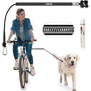 Dog Bike Leash -Dog Hands Free Leas | Dog Bike Attachment | Bike Dog Leash Attachment | with Quick Connect Mechanism | Safety Fit for Outdoor | Easy to Installation and Removal (Black)