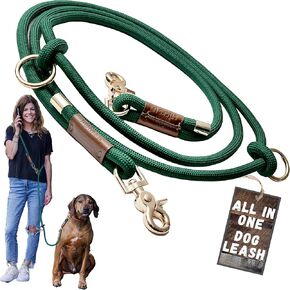Sticks N' Bones co Hands Free Dog Leash Waist Leash for Dog Walking Running Crossbody, Multifunctional Dog Leash Adjustable Heavy Duty Leash 2 Dogs Dual Handle Slip Lead Puppy Training Leash