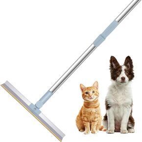 Reusable Carpet Rake for Pet Hair Removal,Long Handle Pet Hair Removal Tool,Carpet Rake Scraper, Adjustable Carpet Rake Pet Hair Remover for Couch, Rugs (Blue)