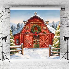 Kate Christmas Tree Photo Backdrop Dreamy Pink and Green Background Winter Wonderland Snow Photo Background Studio Props,7x5ft