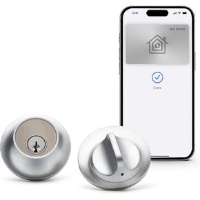 Level Lock+ Smart Lock - World's Smallest Smart Lock Plus Apple Home Keys - Level App for iOS & Android - Works with Apple Home (Matte Black)