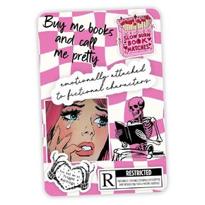 Clear Back Cover Insert for Kindle Paperwhite 11th Generation 6.8" | Bookish Card Insert for E Reader | Pink Checkered Cardstock Paper Insert | Booktok Stickers Case Insert | Smut Spicy Book Gifts