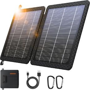 GOODaaa 30W Portable Solar Panel with Three Outputs, USB QC 3.0 Fast Charging Foldable Solar Charger, IP65 Waterproof Panels for Outdoor, Dual USB & One DC Charger for Phones, Tablet, Power Station
