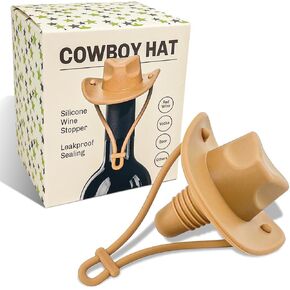 Cowboy Hat Silicone Wine Stopper -Wine Accessories Gifts for Men-Fun Wine Corks Easter Basket Stuffers Gifts for Adults