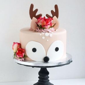JeVenis Small Size Oh Deer Cake Decoration Woodland Deer Reindeer Cake Toppers Woodland Party Favors Wonderland Baby Shower Cake Decoration