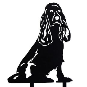 Black Powder Coated Metal Cocker Spaniel Dog Silhouette Yard Stake (Large)