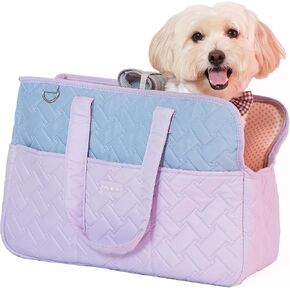 Dog Carrier Purse 3-in-1 Purple & Blue Pet Travel Bag for Small Dogs & Cats - Handheld, Crossbody, & Shoulder Carry with 4 Extra Front and Sided Storage Pockets Soft, Comfortable, Perfect for Travel