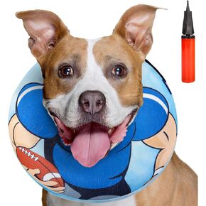 Large Dog Donut Collar - Inflatable Dog Cone Alternative for After Surgery Recovery. Inflatable Dog Collars for After Surgery Donut Cone for Dogs (Blue, Medium+)