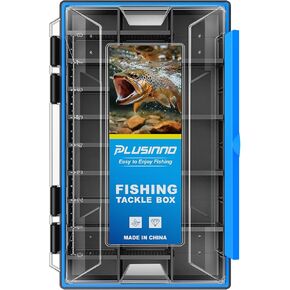 PLUSINNO Fishing Tackle Box, Waterproof Tackle Box Organizer with Removable Dividers,1 Packs /2 Packs Fishing Box Tackle Tray Lure Box and Terminal Tackle Storage