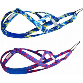 Sled Dog Chest and Back Harness, Suitable for Medium and Large Dogs, Husky Alaskan Snowboard Leash Traction Rope, Dog Weight Pulling Safety Belt (Red, L)