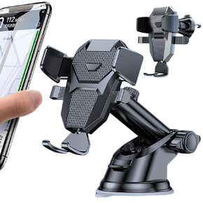 Phone Holders for Your Car [Strongest Suction & Off-Road Level Suction Cup Holder] 3-in-1 Universal Windshield Vent Dashboard Cell Phone Holder Mount for Car for iPhone All Phones