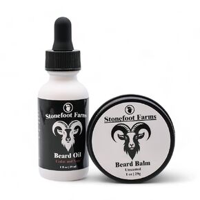 Sandalwood & Vanilla Beard Oil and Balm Set - Beard Growth and Conditioning Kit for Men with Natural Argan & Jojoba Oils, Softens and Strengthens, 1 oz (Pack of 2)